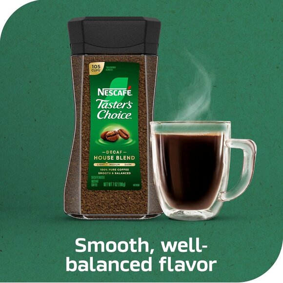 Premium NESCAFÉ Decaf House Blend Instant Coffee, 2x7 Oz Jars - Savor Instantly - Picture 4 of 9